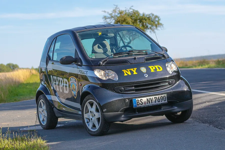 smart, nypd, new york police department, police car, patrol car, police, show car, new york, vehicle, automobile