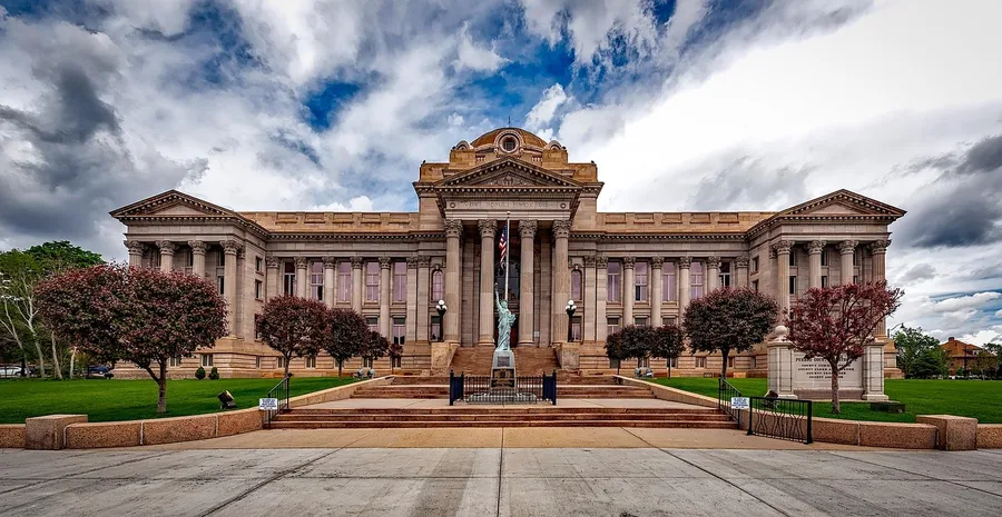 pueblo, colorado, courthouse, city, urban, landmark, historic, building, hdr, sky, clouds, architecture, nature, judicial, law, justice, old