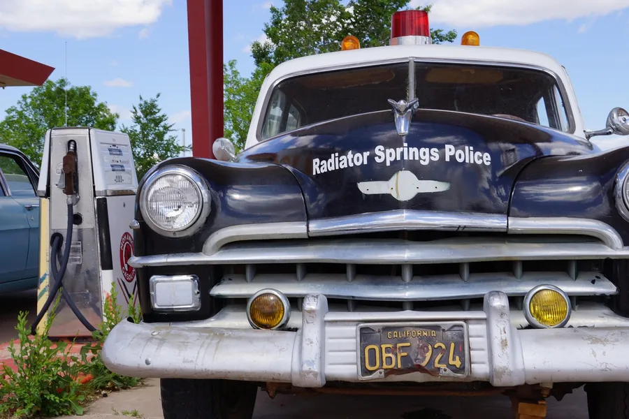 radiatorsprings, usa, police car, american, utah, old, automobile, dare, cars, antique car