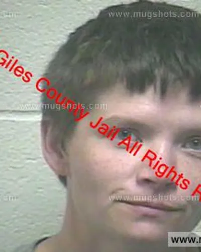 Booking photo of Christina Burns, Giles County, May 3, 2019