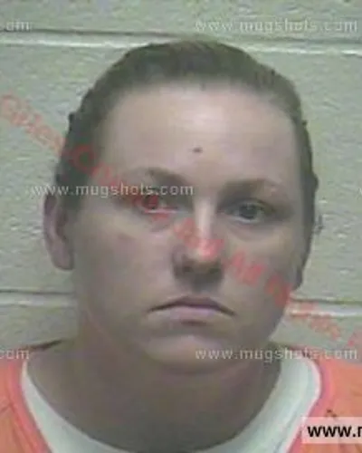 Booking photo of Kimberly Michelle Bain, Giles County, Aug 25, 2015