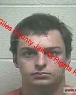 Booking photo of Kaine Joseph Chamberlin, Giles County, Mar 15, 2019