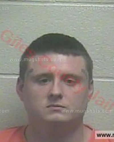Booking photo of Cody Lee Sallisky, Giles County, Nov 11, 2015