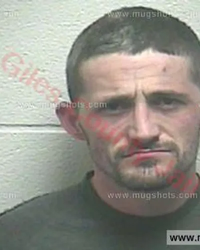 Booking photo of Justin Dean Burchell, Giles County, Feb 7, 2018