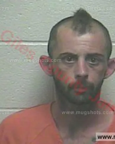 Booking photo of Dustin Dean Sharp, Giles County, Jun 28, 2018