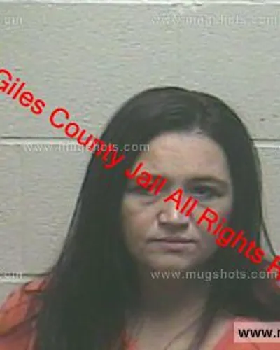 Booking photo of Melissa Berryhill, Giles County, Feb 19, 2020