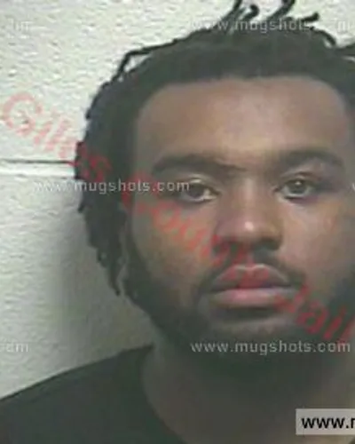 Booking photo of Deterrius Wanya Mcclain, Giles County, Oct 19, 2016