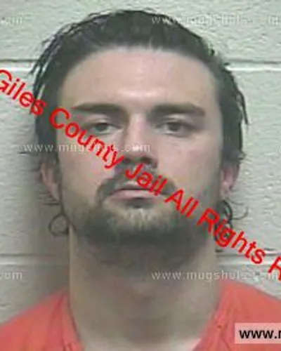 Booking photo of Justing Hatfield, Giles County, May 7, 2020