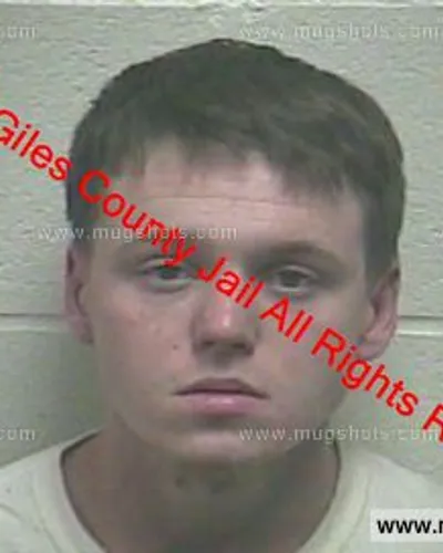 Booking photo of Nathan Patrick Sutton, Giles County, Jan 10, 2019