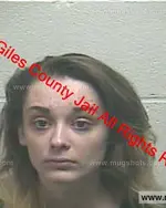 Booking photo of Tori Lynne Miller, Giles County, Apr 12, 2019