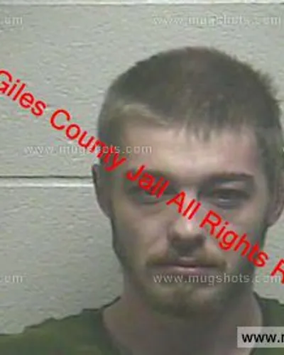 Booking photo of JAMES Cody COX, Giles County, Feb 28, 2020