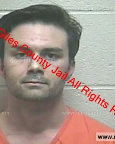 Booking photo of Justin Wade Hatfield, Giles County, Dec 10, 2019