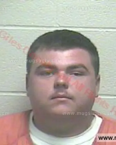 Booking photo of Cameron Calkins, Giles County, Aug 25, 2015