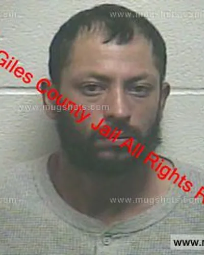 Booking photo of Justin Santiago, Giles County, Dec 19, 2019