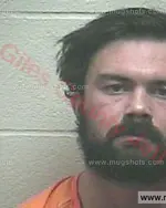 Booking photo of Justin Wade Hatfield, Giles County, Jan 9, 2018