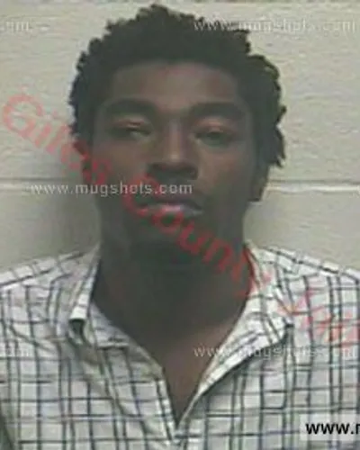 Booking photo of Malik Rashad Cross, Giles County, Jan 30, 2018