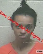 Booking photo of Tiffany Caitlyn Sutton, Giles County, May 10, 2019