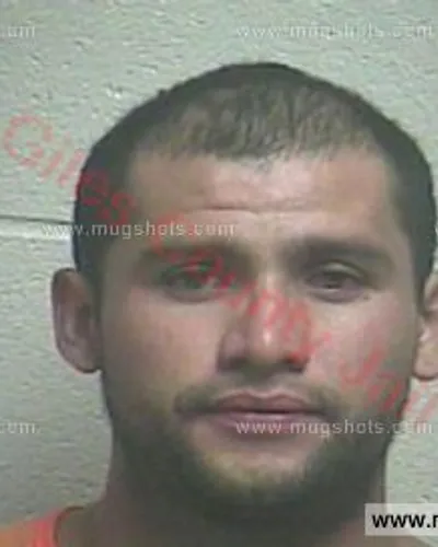 Booking photo of Adrian Guevara, Giles County, Aug 20, 2016