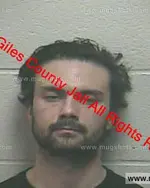 Booking photo of Justin Wade Hatfield, Giles County, Oct 16, 2019