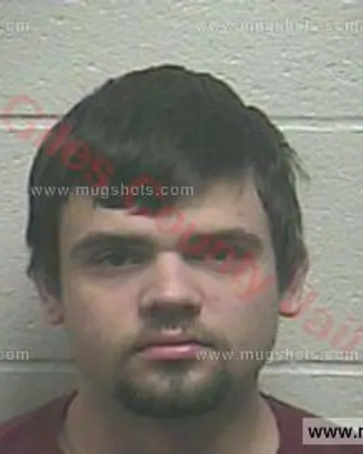 Booking photo of Nicholas Cox, Giles County, Feb 3, 2018