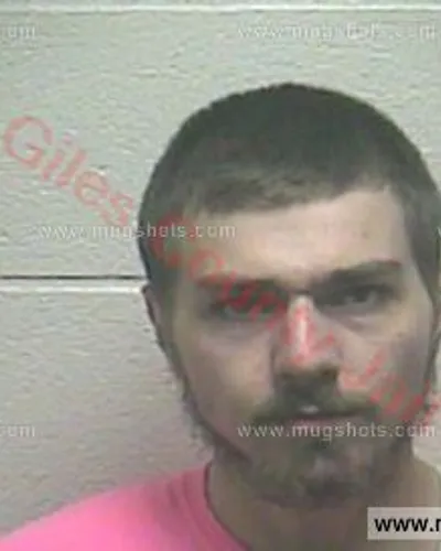 Booking photo of Kyle Lee Peters, Giles County, Jan 10, 2018