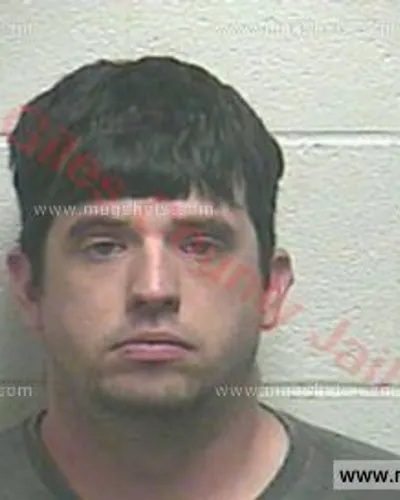 Booking photo of Justin Wayne Calvin, Giles County, Apr 25, 2018