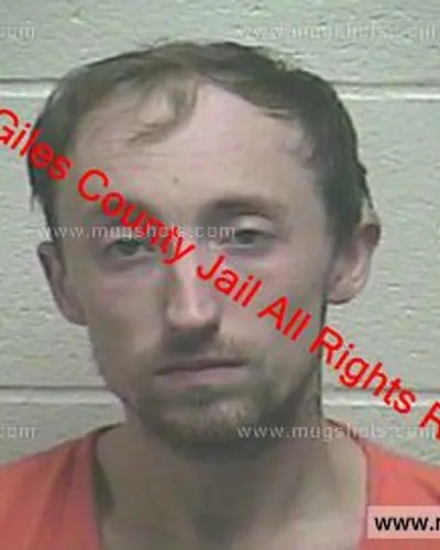 Booking photo of Dustin David Wnuk, Giles County, Dec 25, 2018