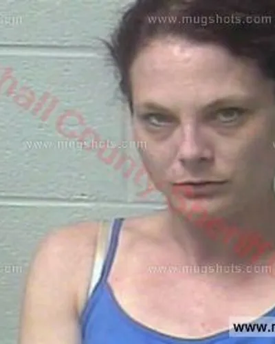 Booking photo of Angela Cowan, Marshall County, May 1, 2017